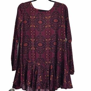 Altar’d state wine paisley tunic top